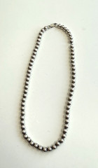 Vintage FAS 925 STERLING SILVER Beaded Ball Necklace 14 g 16″