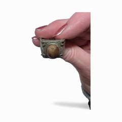 Vintage Sterling Silver Ring – Tiger’s Eye Cabochon Men’s Ring Size 8.5, 11.25g