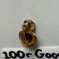 Vintage 14K Yellow Gold Rhodolite Garnet Spider Beetle Insect Brooch Pendant