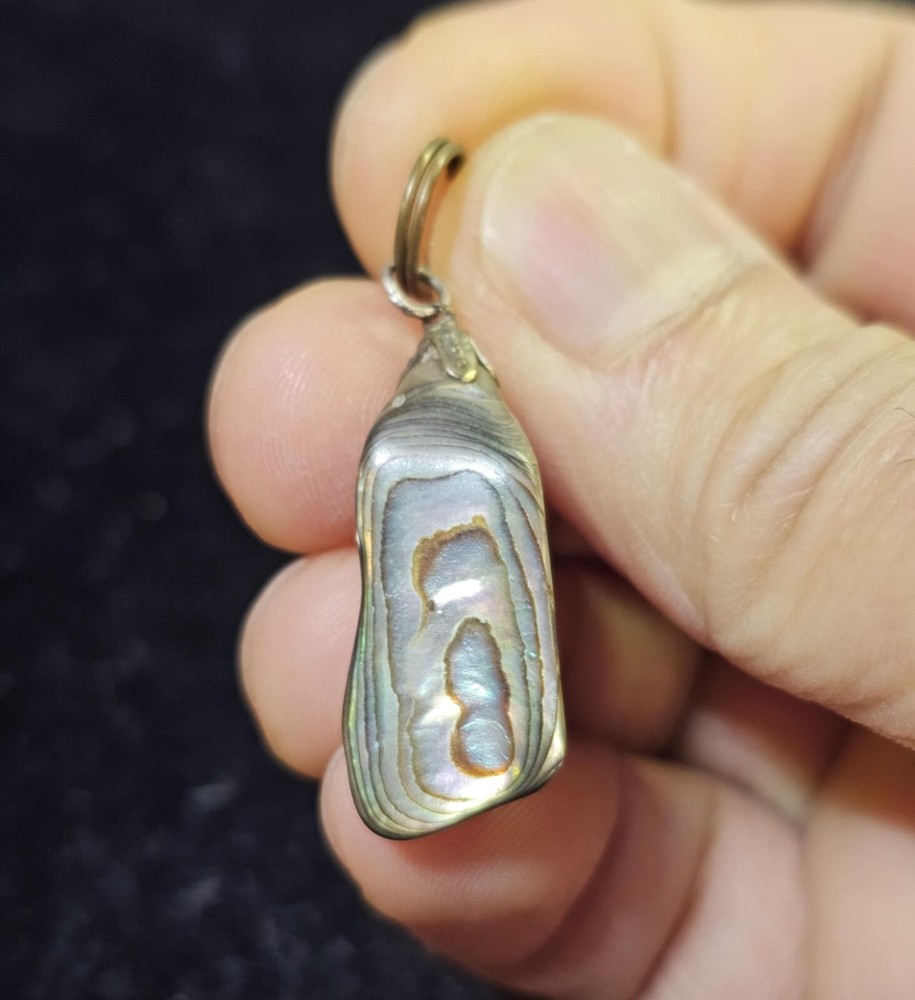 Vtg Abalone Pendant 1.5in- S90