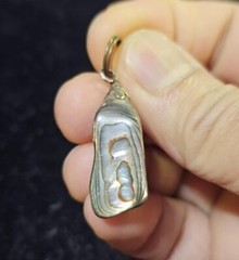 Vtg Abalone Pendant 1.5in- S90
