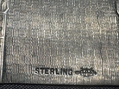 C-127 Vintage Sterling Silver Luggage Tag Pendant Engraved Monogram