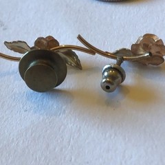 Tiny Vintage Rose Gold Tone Plated Pins Unsigned Krementz