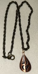 Vintage WM Co Wheeler Copper Southwest Moon Pendant Necklace Modernist 16” 15g