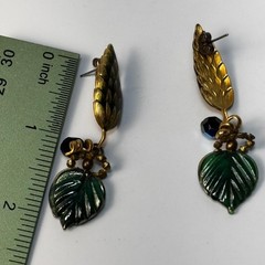 Vintage Earrings Floral Leaves Intricate