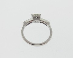 Vintage Estate 0.80ct Genuine Diamonds Old Cut 14k White Gold Engagement Ring
