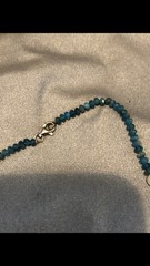Woman’s Vintage Necklace Pearl And Blue Spinel Sterling Clasp Signed YGI 925