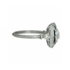 Art Deco Style Lab Created Diamond Engagement & Wedding 14K White Gold FN Ring