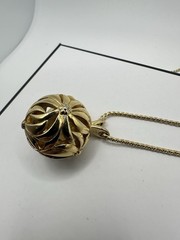 VTG D’ORLAN 1960s GOLD PLATED NECKLACE 36″IN XL Estate Sale Signed Ball Orb Read