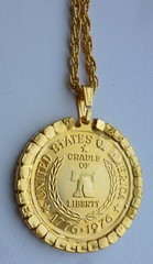 NOS Patriotic Red White Blue Rhinestone Spirit of ’76 Bicentennial Necklace