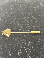 Vintage Nautical Gold Sailboat Metal Stick Pin