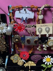 Costume Jewelry Brooch Lot Bakelite, Eisenberg, Jay Strongwater, Swarovski, JJ