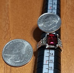 ruby ring sterling silver Vintage