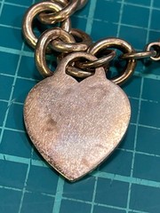 Vintage Viking 925 Sterling Rolo Chain Bracelet w/ Heart Charm