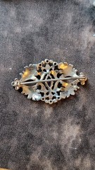 Art Deco Amethyst & Sterling Silver Vintage Brooch, Marcasites, ANtique Style