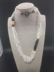 Unique RETIRED Silpada 925 Sterling Silver White Beaded Multi-strand Necklace
