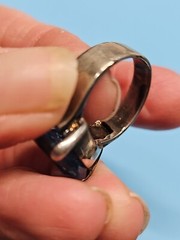 STERLING SILVER LARGE LONDON BLUE TOPAZ Oval Brilliant Cut 925 Ring size 9 (OK)