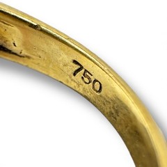 Vintage 1980s 18K Yellow Gold Ruby & Diamond Ring Size 5 – 3.98g