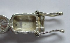 Vintage 950 Silver Black Onyx and White Cubic Zirconia ?? Bracelet 7 1/2″