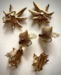 Lovely Small Vintage Collection of Signed Sara Coventry Clip on Earrings/3 Pair
