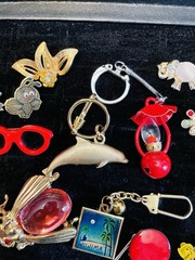 Jewelry Lot Brooches Insect Drummer Cameo Dolphin Keyring Swan Kilt Pin 18 Pcs