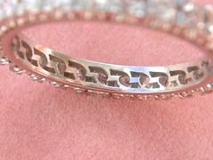VINTAGE 1.35 ctw BRILLIANT DIAMOND PLATINUM ETERNITY BAND RING 1950 sz 10-10.25