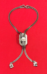 Vintage Selro Selini Bolo Style Necklace pink Confetti Lucite Cabochon Unsigned