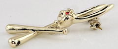 Antique 30s Signed Reinad Mad Cartoon Bugs Bunny Rabbit Enamel Brooch Pin 2.25″