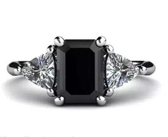 2Ct Art Deco Style Lab Created Diamond Emerald Engagement 14k Gold White FN Ring