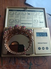 18k Sokid Yellow Gold Bangle Bracelet Diamonds Emeralds Sapphires Rubies