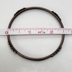 Antique Victorian Era Child’s Bangle Braided Floral Bracelet Inset Rhinestones