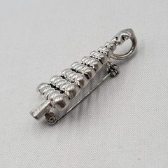 Vintage Christmas Tree Pendant Brooch Silver tone Modernist 2″