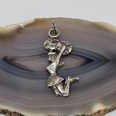 SU 925 Sterling Silver Cheerleader Charm Pendant Sports