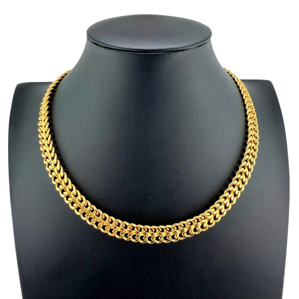Vintage Monet Herringbone Classic Old Money Chic Gold Tone 17″ Chain Necklace