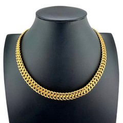 Vintage Monet Herringbone Classic Old Money Chic Gold Tone 17″ Chain Necklace