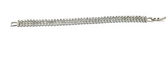 Rhinestone Tennis Bracelet Triple Row Silver Tone Box Clasp 6.75″ Vintage