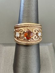 10KT Yellow Gold 0.80CT Citrine & 0.25CTW Diamond Ring. Size 7(B42)