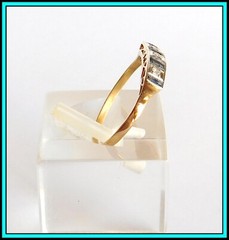 18K Yellow Gold Vintage ANTIQUE RING with Diamonds & Sapphires – Size 8½