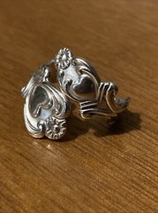 Avon Treasured Heart Sterling Silver Spoon Ring Valentine’s Wrap 925 Size Varies