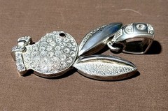 Silver Plated Vintage Playboy Bunny Blink Pendant With Pave Cryatals