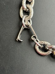 Vintage Cowboy Western Theme Charm Bracelet Silver Tone with Blue Stones