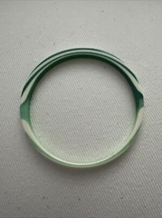 Vintage 1980s Plastic Lucite Bangle Bracelet Marbled Green And White Swirl