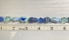 Vintage Venetian Mixed Lampwork Blue Glass Beaded Necklace W/ Matching Earrings