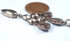 ANTIQUE ENGLISH GEORGIAN 9K GOLD FLAT CUT GARNET LAVALIERE PENDANT c1820