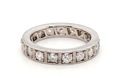 Art Deco Diamond Eternity Wedding Band Ring 1.50ct Platinum Antique 1930s