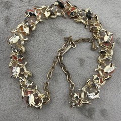 Vintage Thermoset Necklace Orange Yellow Red Bright Spring 16″