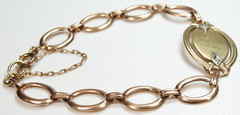 Retro Diamond 10K Multi-Tone Gold Diamond Bracelet Length 7 1/2″ Deco