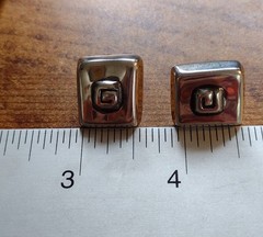 Vintage Sterling Silver 925 Mexico Geometric Square Stud Earrings 1/2″ Modernist