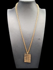 1968 Another Mother for Peace Anti War Vietnam Gold Tone Pendant 25″ Necklace