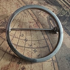 Sterling Brooch Pin Vintage Circle Modernist Mid Century Men/Women